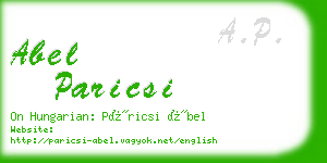 abel paricsi business card